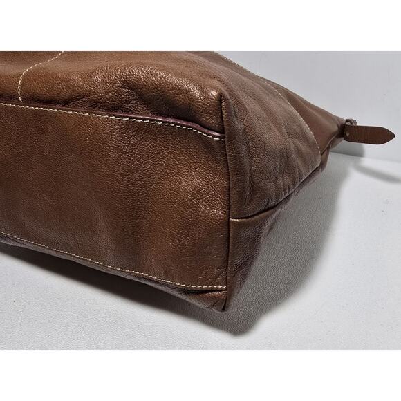 Dooney & Bourke Large Dillen Sac Hobo Bag Saddle Brown Pebble Leather - Picture 9 of 15